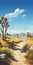 Sunny Day In Joshua Tree National Park: A Lush Illustrated Desert Poster