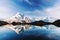 Sunny day on Lac Blanc lake in France Alps