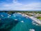 Sunny Day in Malapascua Island in Visayan Sea, One of Cebu Island. Sea water and Boats. Bounty Beach