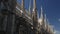 Sunny day milan duomo cathedral rooftop decoration blue sky panorama 4k italy