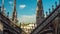Sunny day milan famous duomo cathedral rooftop panorama 4k time lapse italy