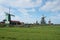 Sunny Day Netherlands Windmills View