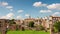 Sunny day rome city famous roman forum panorama 4k time lapse italy