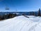 sunny day on slopes in breckenridge colorado ski resort