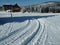 Sunny day in the winter mountain landscape