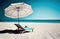 Sunny Days at the Beach: Sun Lounger and Parasol with a View - Generative AI