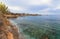 Sunny evening with a soft sunset glow at Iguana beach on Crete island, Greece