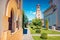 Sunny evening view of Coronation Orthodox Cathedral in Fortress Of Alba Iulia.