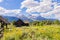 Sunny exterior view of the Chapel of the Transfiguration of Grand Teton National Park