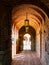 Sunny exterior view of a hall in Castello di Amorosa