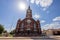 Sunny exterior view of the Saint Rose of Lima Catholic Church