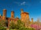 Sunny exterior view of the Smithsonian Castle