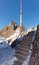 Sunny, first snow, views of SÃ¤ntis summit in Alpstein, Appenzell Alps, Switzerland