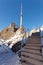 Sunny, first snow, views of SÃ¤ntis summit in Alpstein, Appenzell Alps, Switzerland