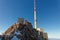 Sunny, first snow, views of SÃ¤ntis summit in Alpstein, Appenzell Alps, Switzerland