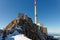 Sunny, first snow, views of SÃ¤ntis summit in Alpstein, Appenzell Alps, Switzerland