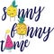 Sunny funny time wordings vector illustration