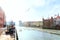 Sunny Gdansk, view on the Motlawa and Zuraw Crane