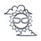 Sunny glasses single isolated icon with sketch hand drawn outline style
