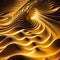 Sunny Gold Sand Waves Background, Luxury Wavy Oriental Texture, Golden Dune Waves, Abstract Desert