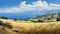 Sunny Greek Island A Realistic Oil Painting Of Vast Wheat Fields