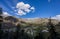 Sunny high angle view of the Ouray town