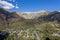 Sunny high angle view of the Ouray town