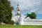 Sunny July day at a sacred gate of Tolgsky Sacred Vvedensky Monastery. Golden Ring of Russia