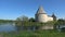 Sunny may day at the ancient fortress. Old Ladoga, Russia