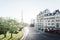 Sunny morning and Eiffel Tower, Paris