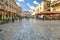 A sunny morning in People`s Square, part of the historic center of Diocletian`s Palace in Split Croatia