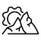 Sunny mountains icon, outline style