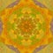 Sunny orange mandala kaleidoscope tile triangle arabesque