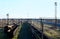 Sunny railway landscape