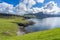 Sunny seascape with a coastline of Isle of Skye near Neist Point, Scotland