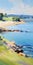 Sunny Shores Beach: A Vibrant Brushstroke-intensive Australian Landscape Painting