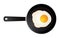 Sunny side fried egg on black frying pan