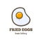 Sunny Side Up. Fried egg hand drawn doodle logo design for small local business, farmer`s market