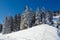 Sunny Ski Slope near Megeve in French Alps