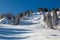 Sunny Ski Slope and Ski Lift near Megeve in French Alps