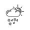 sunny sleet whether icon. Element of Whether for mobile concept and web apps icon. Outline, thin line icon for website design and