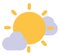 Sunny with a small chance of rain, icon