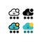 Sunny snow winter Cloud Weather Outline Icon, Logo, and illustration