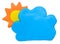 Sunny with some cloud weather forecast icon symbol plasticine clay