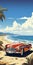 Sunny Spain Coast Automotive Poster With Illustration Style