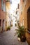 Sunny street in Villefranche-sur-Mer