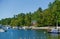 Sunny summer day on the lake in the Maine woods