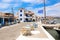 Sunny summer day street near to the port of Elafonisos village island, Laconia, Peloponnese, Greece June 2018.