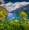 Sunny summer morning on the Gosau Lake