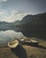 Sunny summer morning on Grundlsee lake